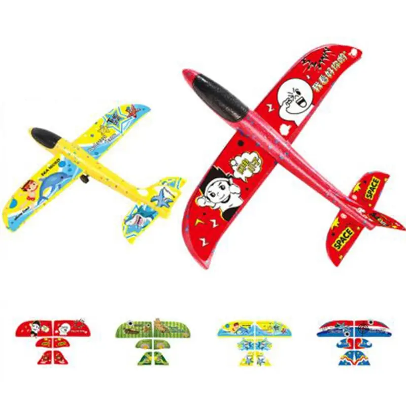 

1pc EPP Foam Plane Launcher Bubble Airplanes 35cm Glider Hand Throw Catapult Plane Shooting Game Catapult Aircraft Toy For Kids