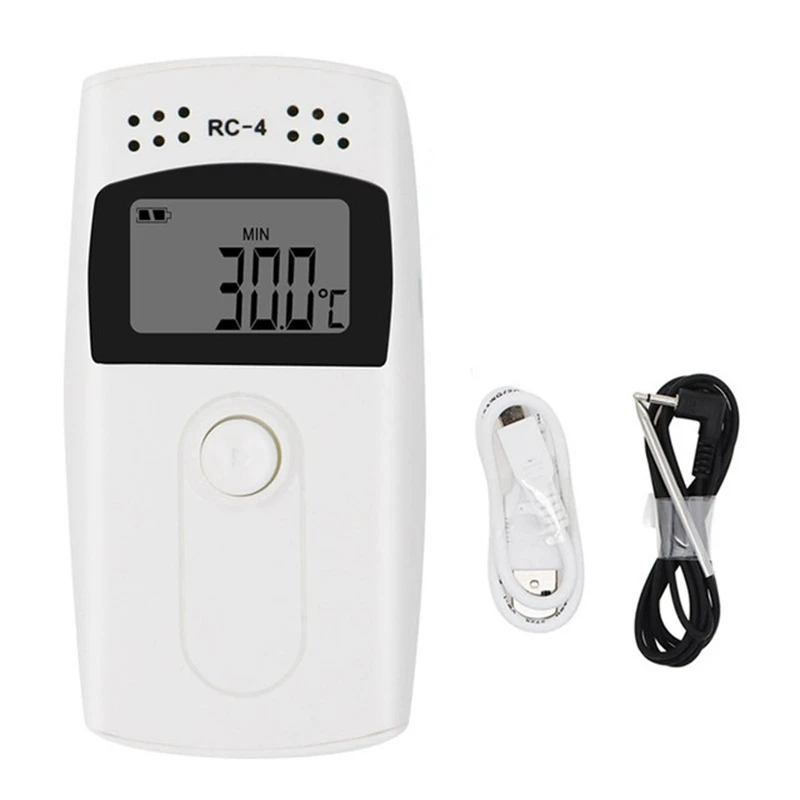 

RC-4HC USB Temperature Data Logger External Sensor 16000 Point Temperature Recorder Built-In NTC Sensor