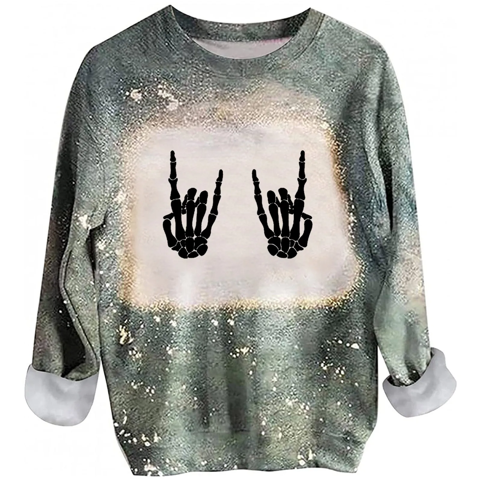 Женская рубашка с длинным рукавом круглым вырезом |