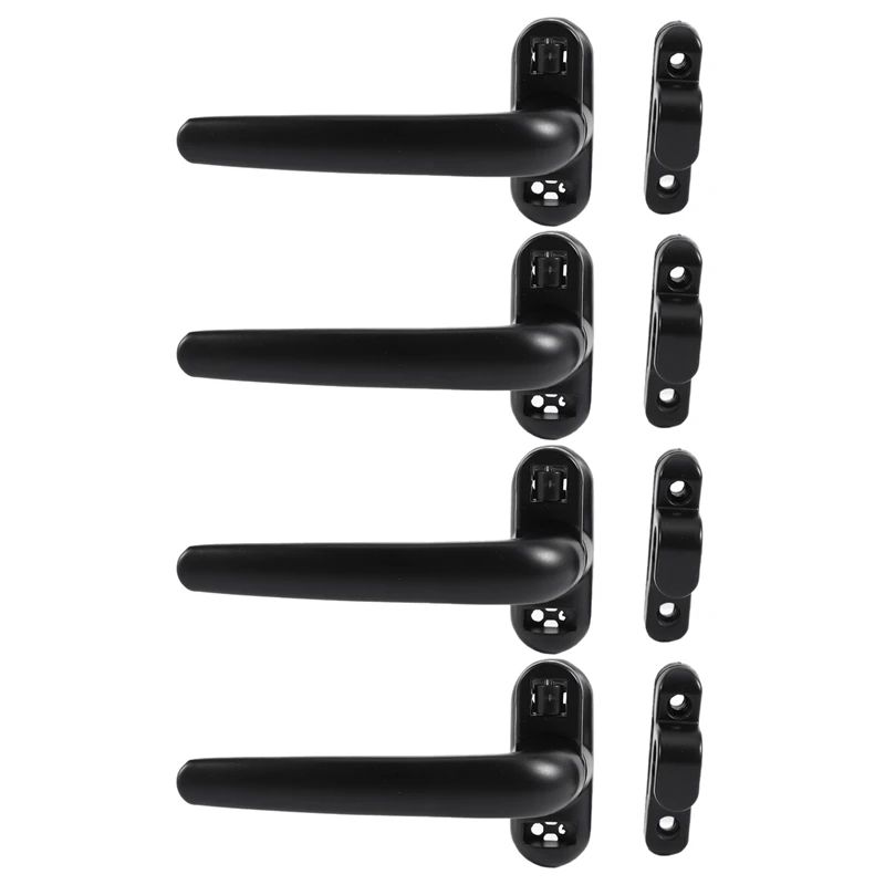 

4X Door And Window Handle Lock Casement Window Lock Wheel Handle Black