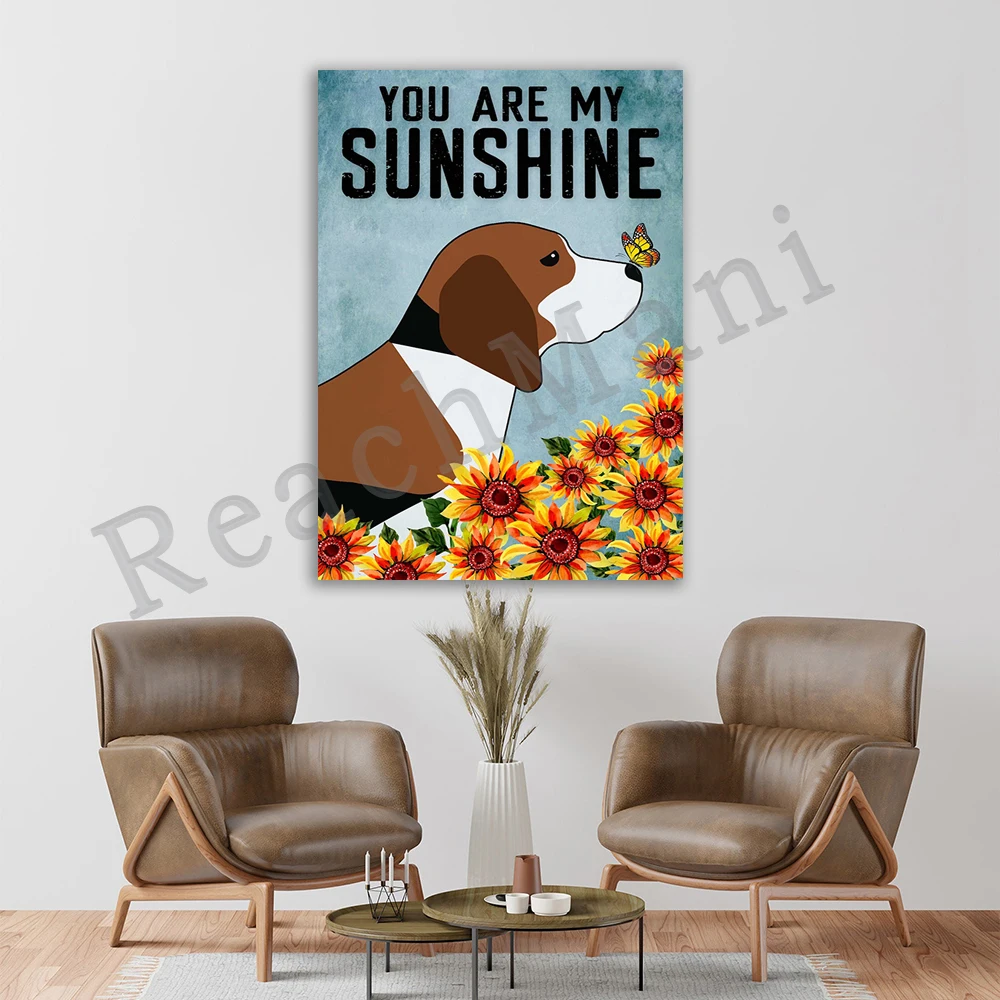 Плакат с собакой принт Ты мой солнечный свет художественный постер для детской