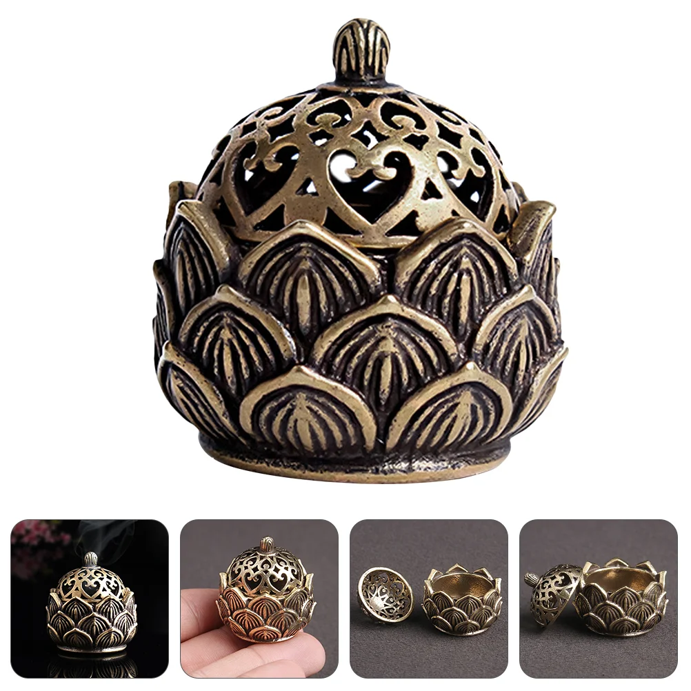 

Censer Burnerbowl Brass Mini Desktop Adornment Ash Small Aroma Ornament Copper Carved Retro Holder