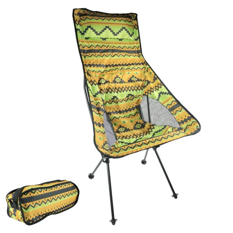 Ссветильник легкий портативный складной стул, садовый стул в этническом стиле с сумкой для хранения, подушкой, алюминиевым кронштейном, для рыбалки на открытом воздухе