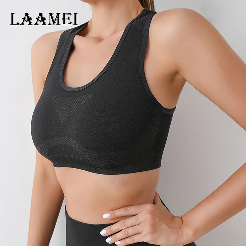 

2023 Sports Sexy Bras Tops For Women Comfortable Unwired Seamless Underwear Shockproof Yoga Fitness Bralette Quick Dry Brassiere