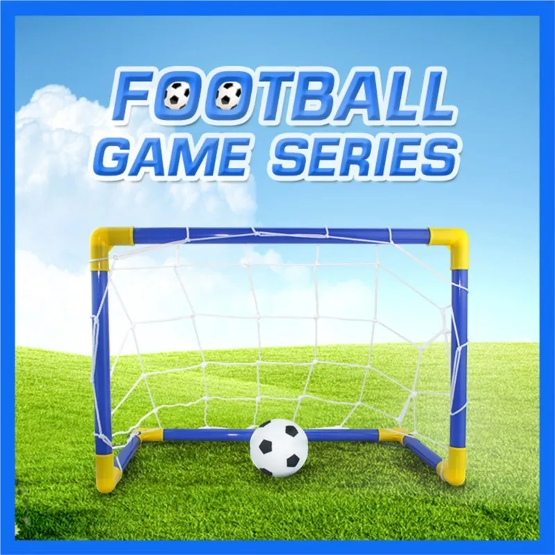 Mini Folding Kids Indoor/Outdoor Durable Football Training Sport Play Games Kit Portable Soccer Ball Net Goal Set Children Gift