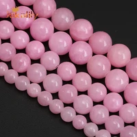 natural stone cherry pink jades beads for jewelry making round loose spacer beads diy charms bracelets accessories 6 8 10 12mm