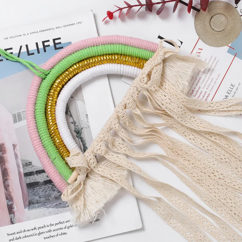 INS Weave Rainbow Baby Hair Clips Accessories Holder Princess Girls Hairpin Hairband Storage Pendant Jewelry Wall Ornaments