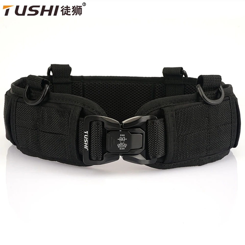 TUSHI Tactical Padded Belt Airsoft CS Combat Molle Airsoft Belts Duty Paintball Waist Belt War Game Hunting Accessories