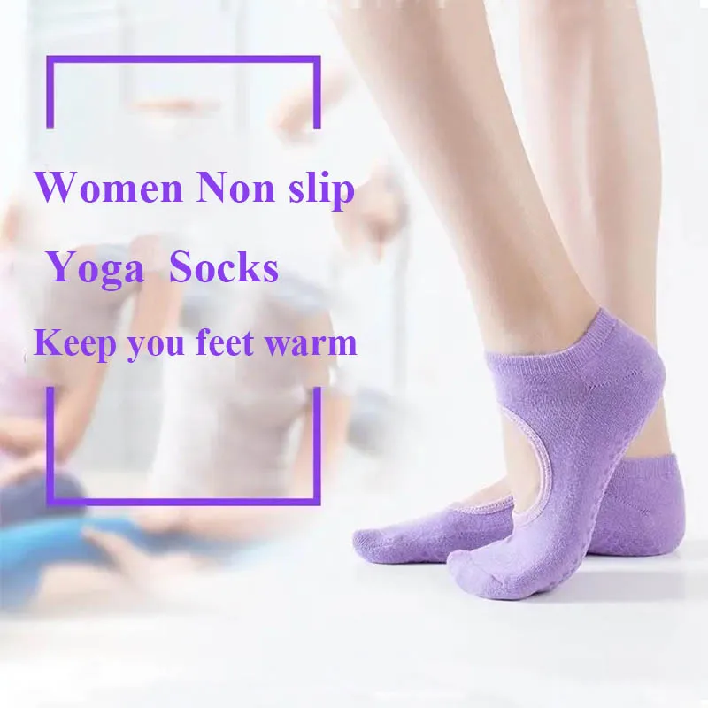 Носки для йоги женщин Нескользящие ручки и ремни идеально подходят пилатеса