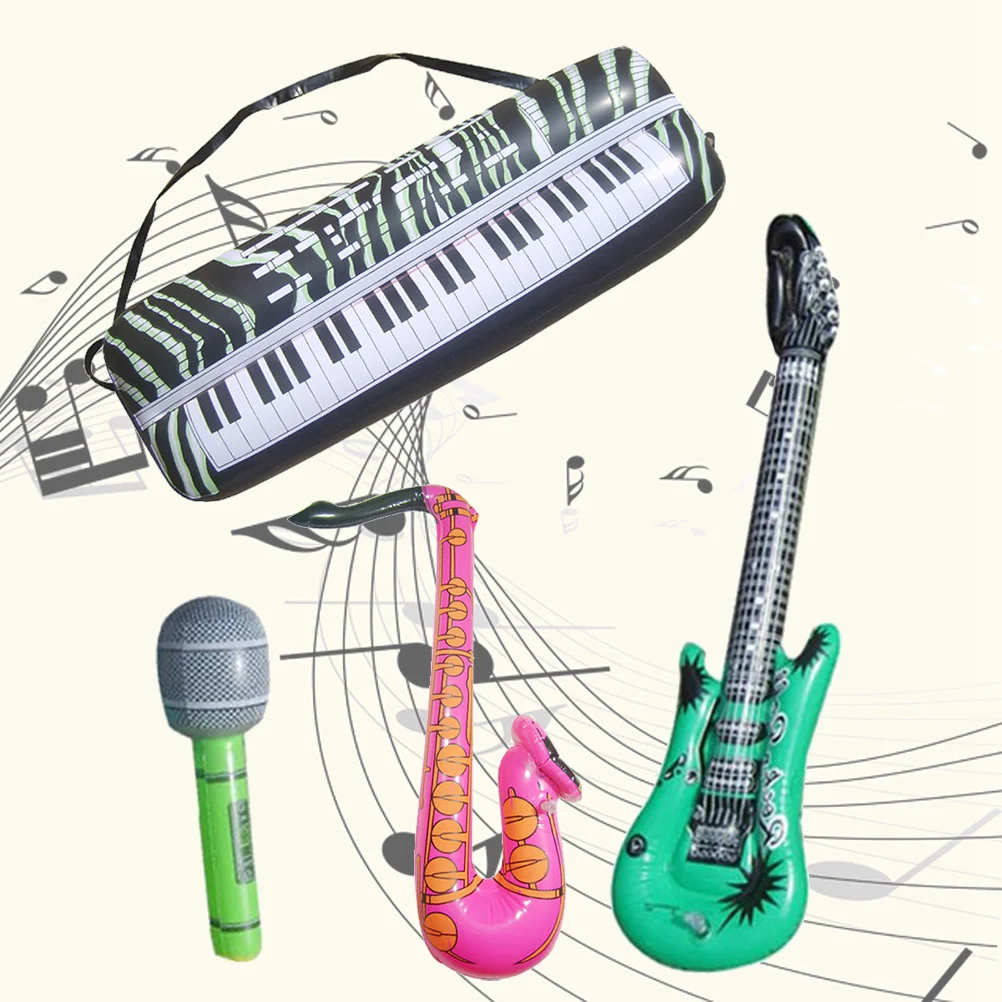 

16pcs Star Set Guitar Saxes Microphones Keyboard for 80s 90s Themed Party Photo Booth Props ( )