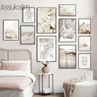 Настенный плакат с абстрактными линиями, Настенная картина с цветами и песком, скандинавский ландшафт, декор для гостиной