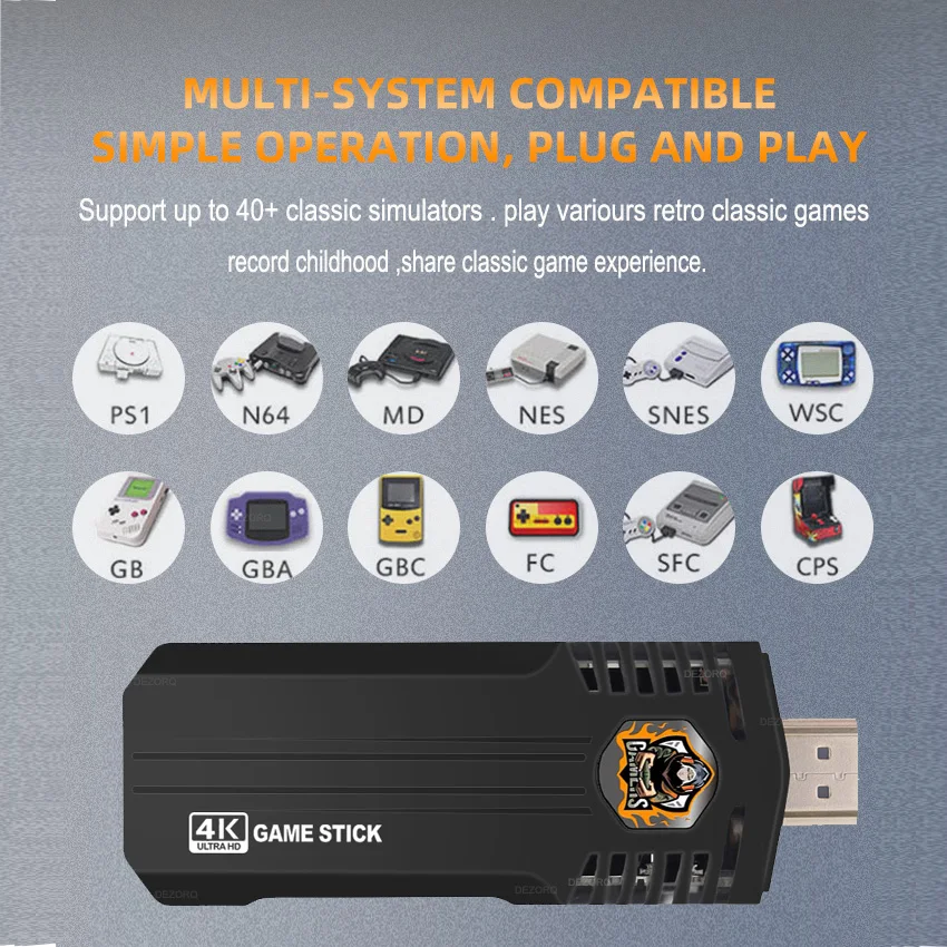 Игровая консоль в стиле ретро 64 ГБ 30000 классических игр беспроводная ручка 4K