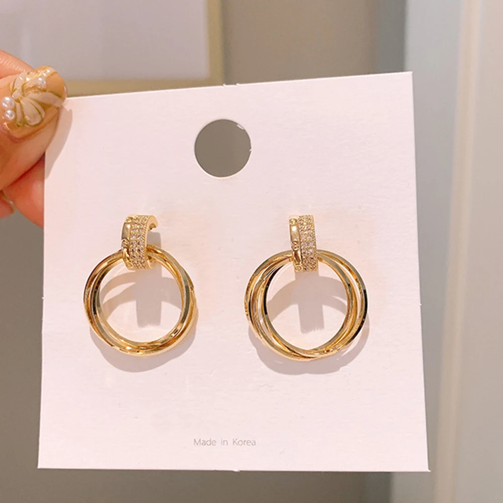 1/2/3 ПАРИ Серьги Простые и нежные трехмерные подвески для ушей Ювелирные изделия