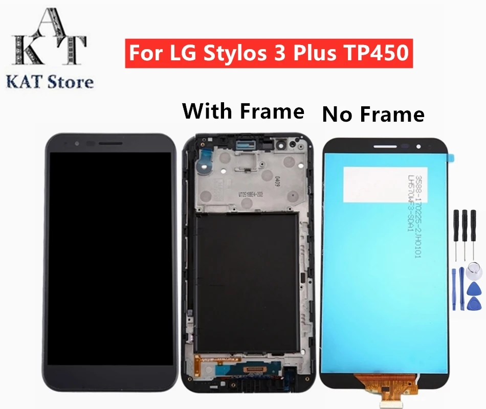

Оригинальный экран KAT 5,7 "для LG Stylos 3 Plus TP450 MP450, ЖК-дигитайзер в сборе с рамкой, лучшее послепродажное обслуживание