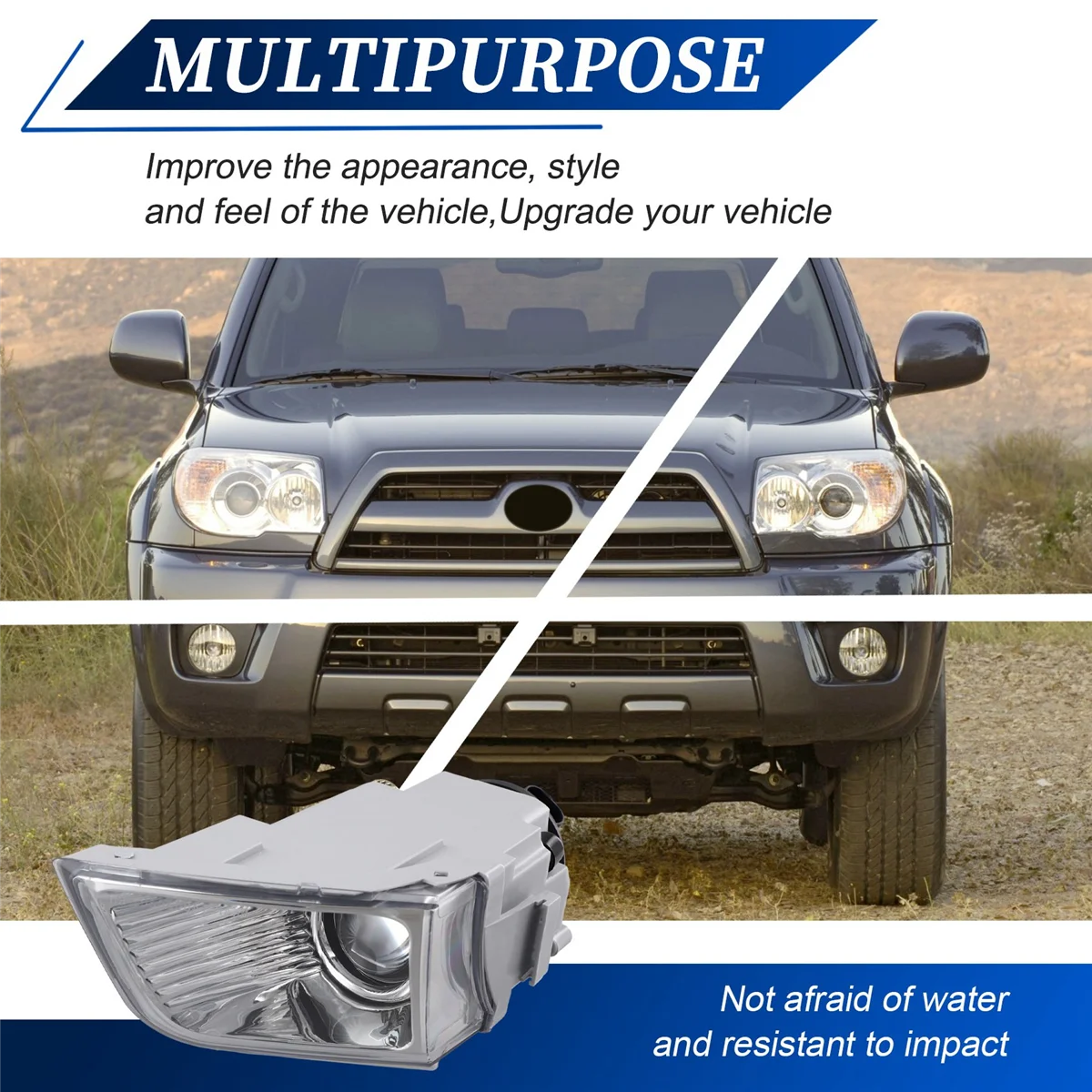 Для Toyota 4Runner 2003-2005 автомобильные прозрачные линзы хромированный корпус ABS