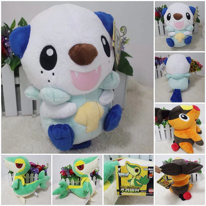 

25CM TAKARA TOMY Pokemon Plush Toy Kawaii Tepig Snivy Oshawott Pikachu Cute plushie Doll Pokémon Anime Stuffed Toy Gifts For Kid