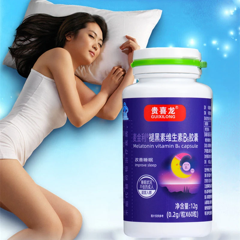 

Melatonin Vitamin B6 Capsule Melatonin Sleeping Pills Help Improve Sleep for Vitamin Night Time Sleep Aid 60 Tablets