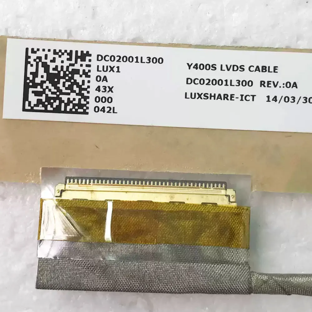 OEM-кабель для видеокамеры и LCD-дисплея (LED) для ноутбуков Lenovo Ideapad Y410, Y410P, Y430P, Y400S, Y400N, F41, артикул DC02001KW00 (art.: 3920db2bb9a98) - 3920db2bb9a98