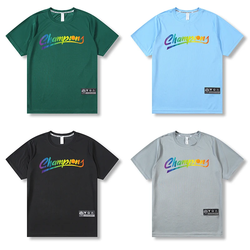 

Футболка мужская Спортивная из полиэстера, тенниска с коротким рукавом для бега и тренировок, майка для фитнеса