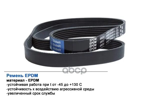 7pk1640 Epdm_ремень Приводной Поликлиновой Усиленный Globelt арт. 7PK1640EPDM - купить по