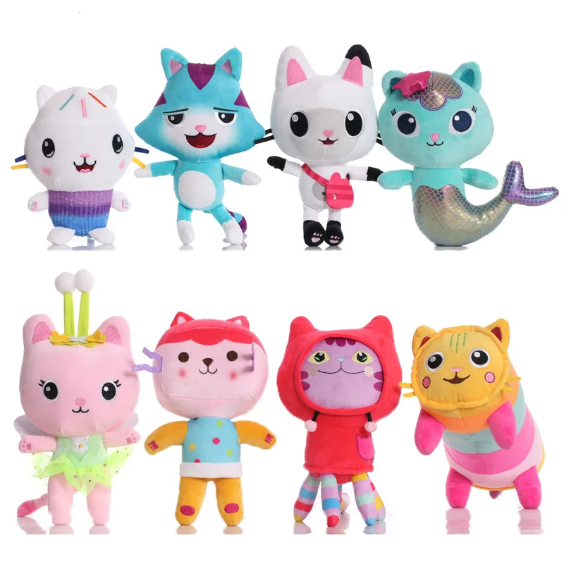 

25-30cm Gabby Dollhouse Plush Toy Mercat Cartoon Stuffed Animals Mermaid Cat Mermaid Plushie Dolls Kids Girls Birthday Gifts