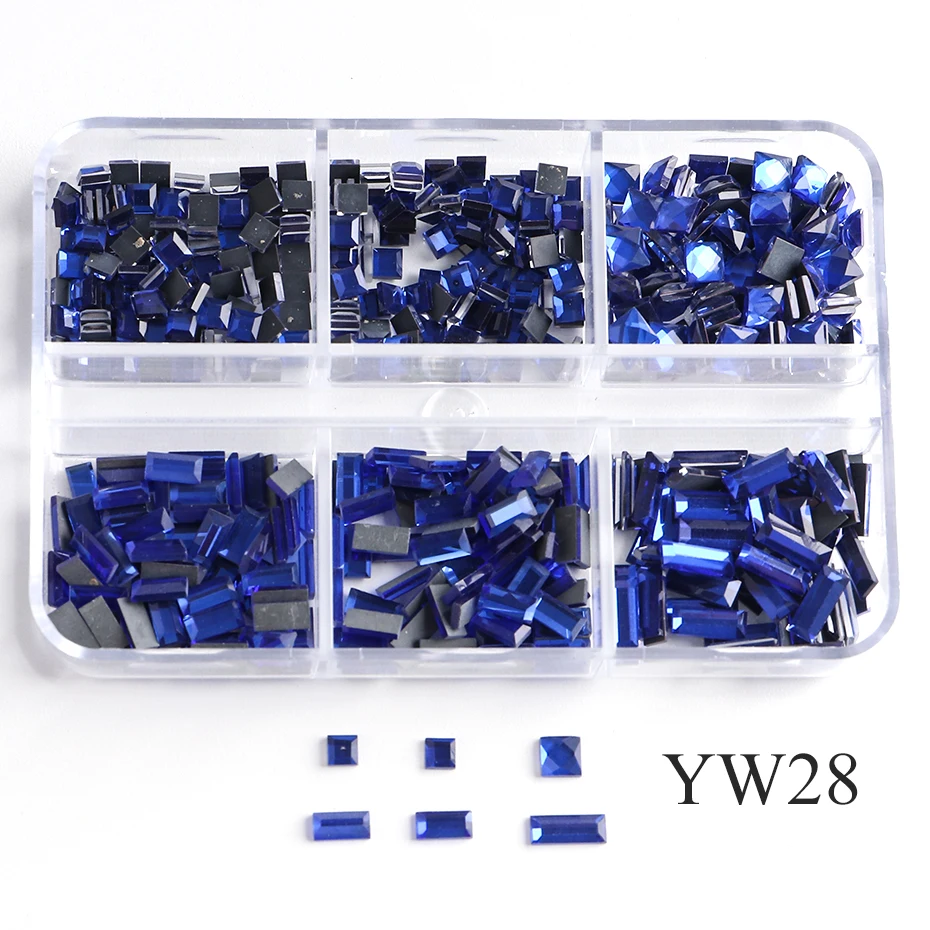 Акриловая бриллиант 6 Gird Королевского синего цвета для украшения маникюра