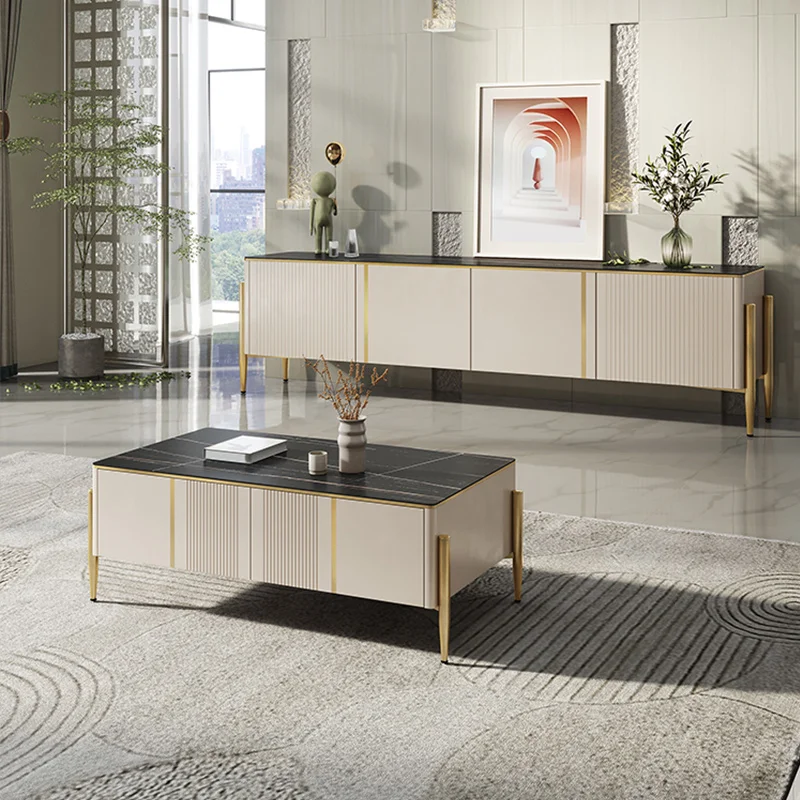 

Роскошный прямоугольный журнальный столик, сланцевый шкаф для телевизора, комбинированная мебель для гостиной