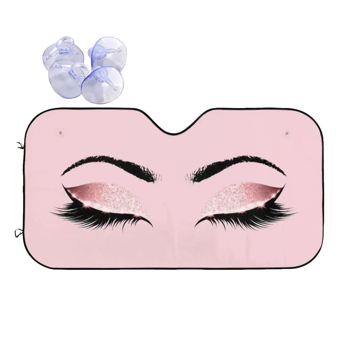 Складной козырек для переднего стекла автомобиля розового цвета 76x140 см