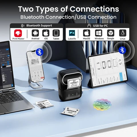 Портативный термопринтер этикеток MarkDomain M108 Bluetooth 20-50 мм