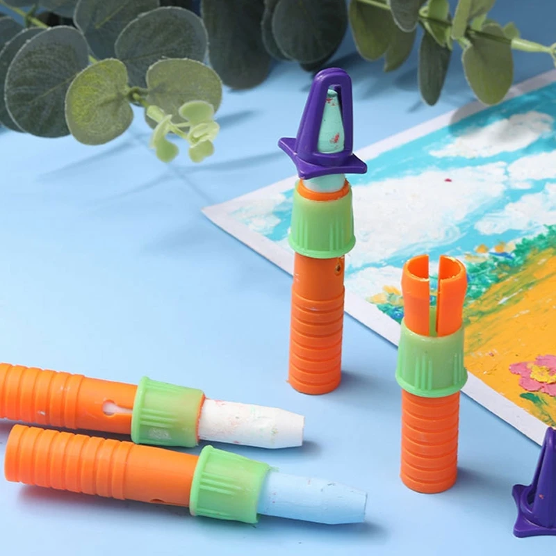 

Oil Pastels Extender Holder Protect Hands to Get Dirty from Pastel Orange for Kids Chalk Keeper Students Painter Artist