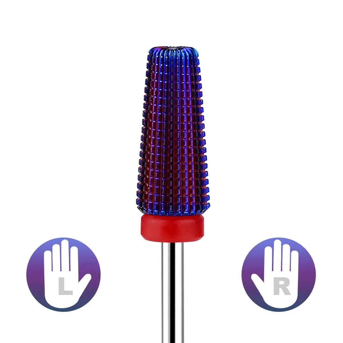 Purple 5 in 1 Nail Drill Bits Carbide Manicure Drill Bit 3/3