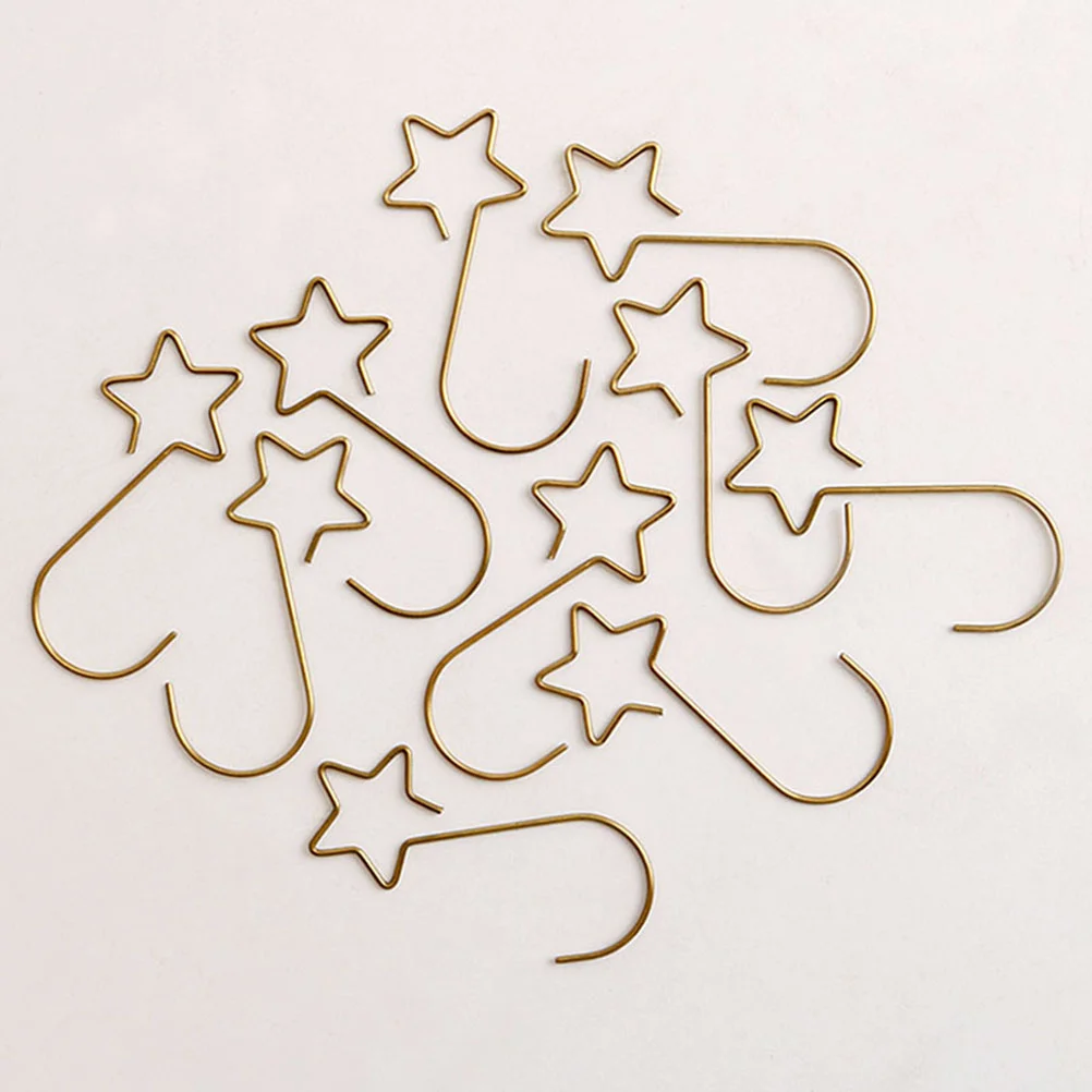 

60Pcs Lovely Star Shape Hanging Hooks Christmas Metal Hook Christmas Decor