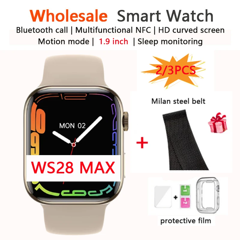 Best Offers 2/3PCS WS28 MAX Wholesale smart watch 1.9 inch NFC Dail Call Heart Rate Women Men Smart Watch Android waterproof PK W27 PRO hw57 Best Offers 2/3PCS WS28 MAX Wholesale smart watch 1.9 inch NFC Dail Call Heart Rate Women Men Smart Watch Android waterproof PK W27 PRO hw57