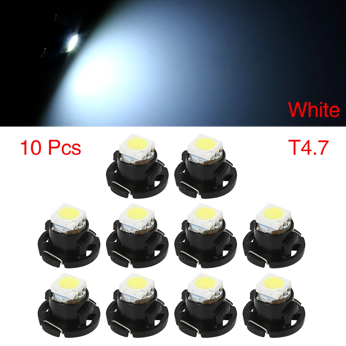 

Uxcell 10 шт. T4.7 Белый 5050 Светодиодный фонарь для автомобиля