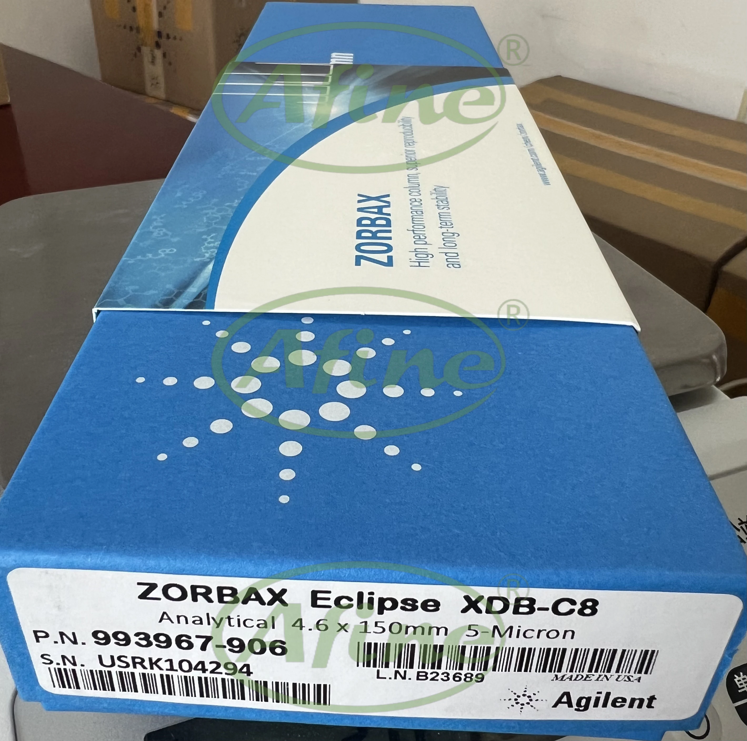 AFINE Agilent chromatographic column 993967-906 ZORBAX Eclipse XDB-C8 4.6 x 150 mm 5 µm 400 bar