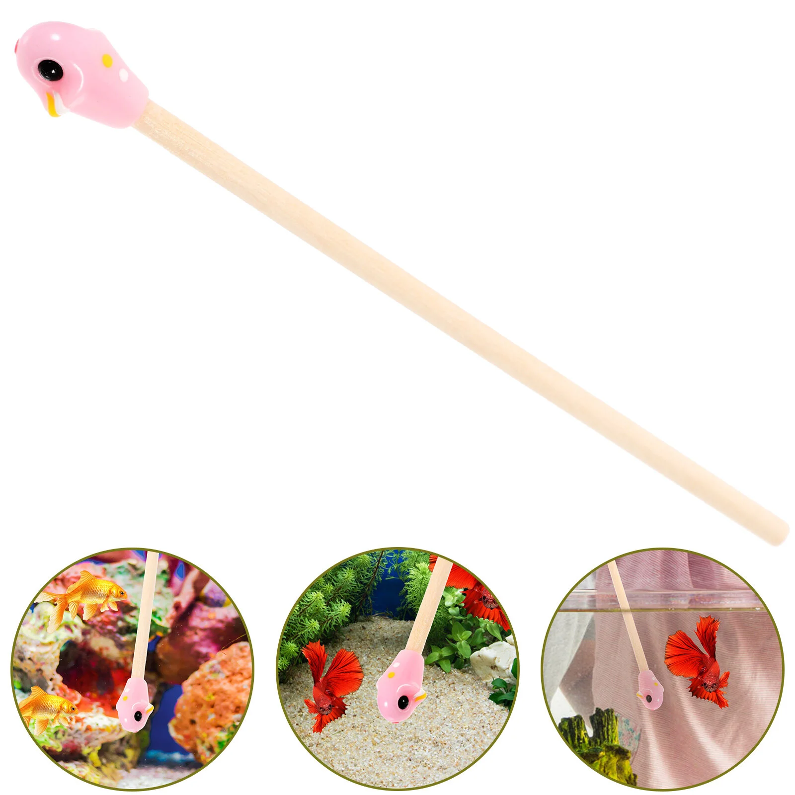 

Fitness Bar Interactive Fish Training Wooden Wand Tank Betta Toys Aquarium Decor Supplies