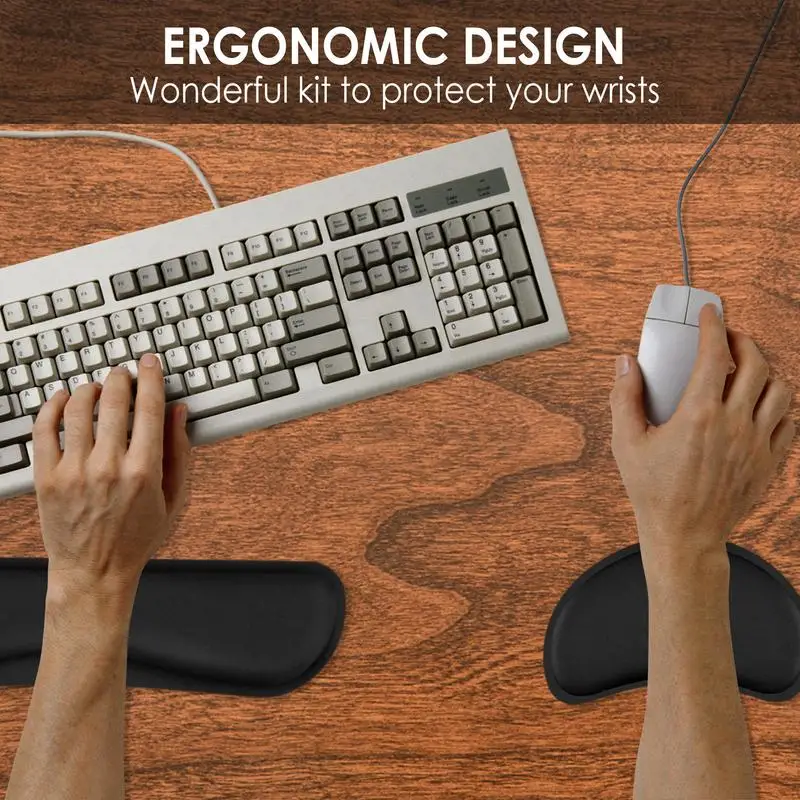 

Mousepad With Wrist Rest Non-Slip Mouse Mat Wrist Rests For Keyboard And Mouse For Computer Laptop Easy Typing