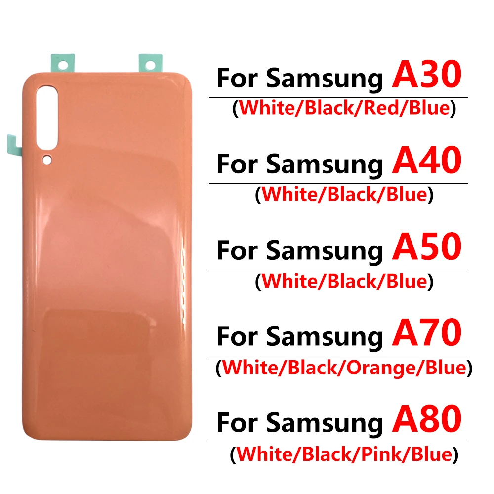 

For Samsung Galaxy A30 A40 A50 A70 A80 Back Battery Cover Glass Cover Rear Door Housing Case Replacement