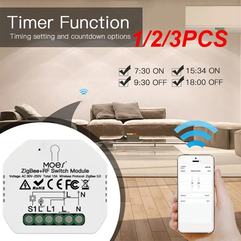

1/2/3PCS Smart WiFi Light LED Dimmer Switch Smart Life/Tuya APP Remote Control 1/2 Way Switch,Works with Alexa Echo Home