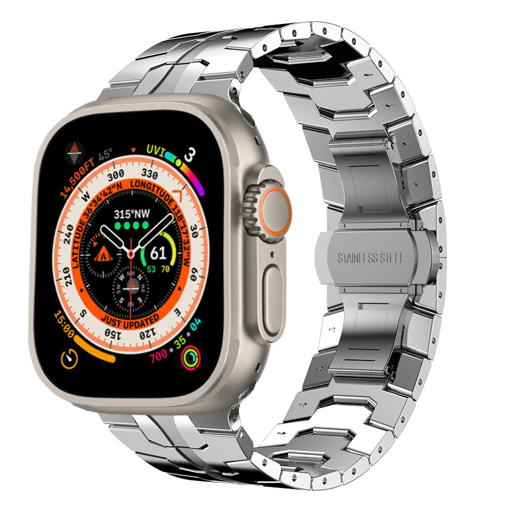 Suitable for Apple apple watch 8 ultra stainless steel watchband iwatch Iron Man smart watch band  apple watch strap