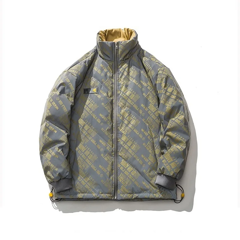 American Fashion Brand Winter Jacket Men's Trend Stand-up Collar Thick Padded Coat Lovers Bread Jacket Warm Jacket