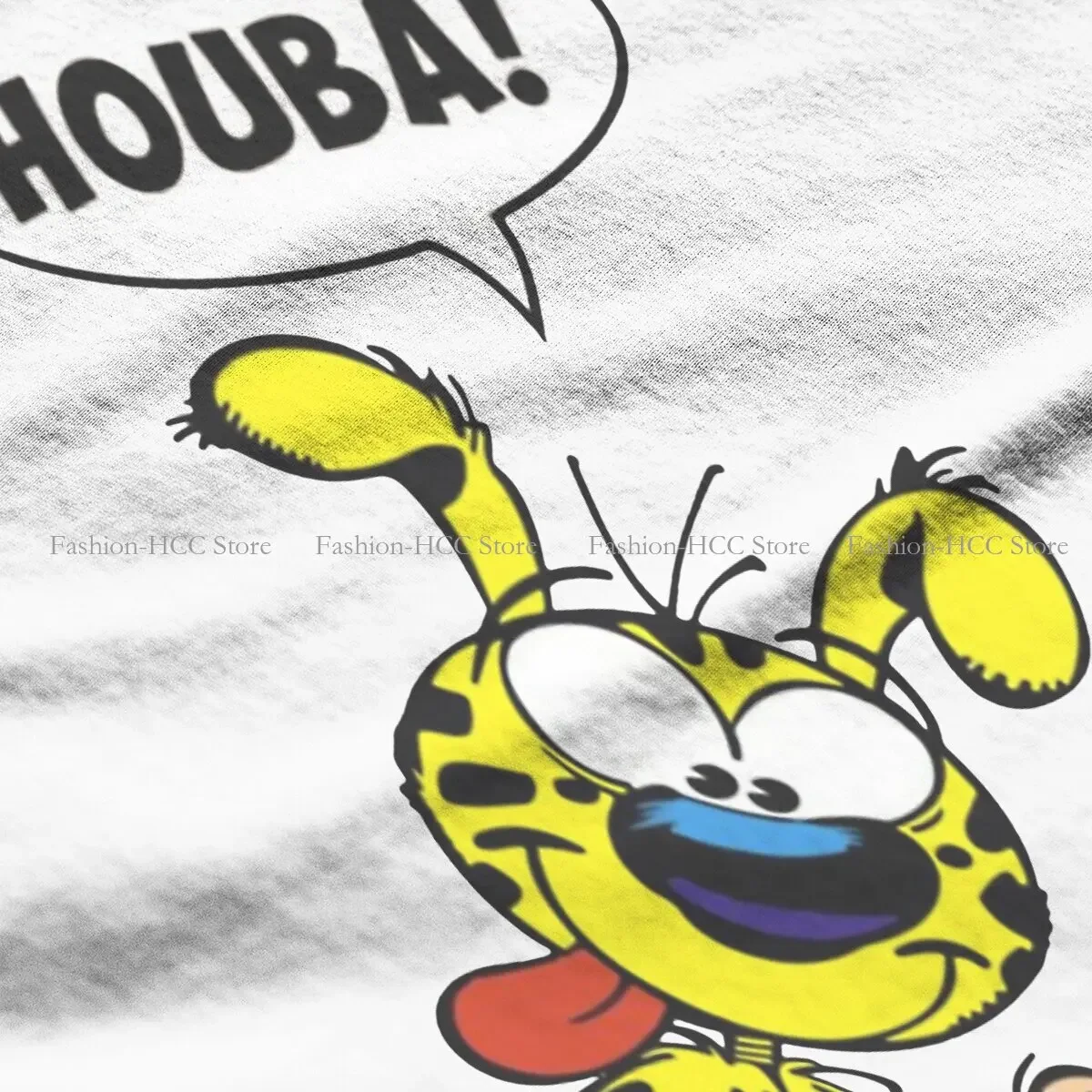 Оригинальная футболка HUBA Marsupilami с круглым воротником Gaston Lagaffe из полиэстера