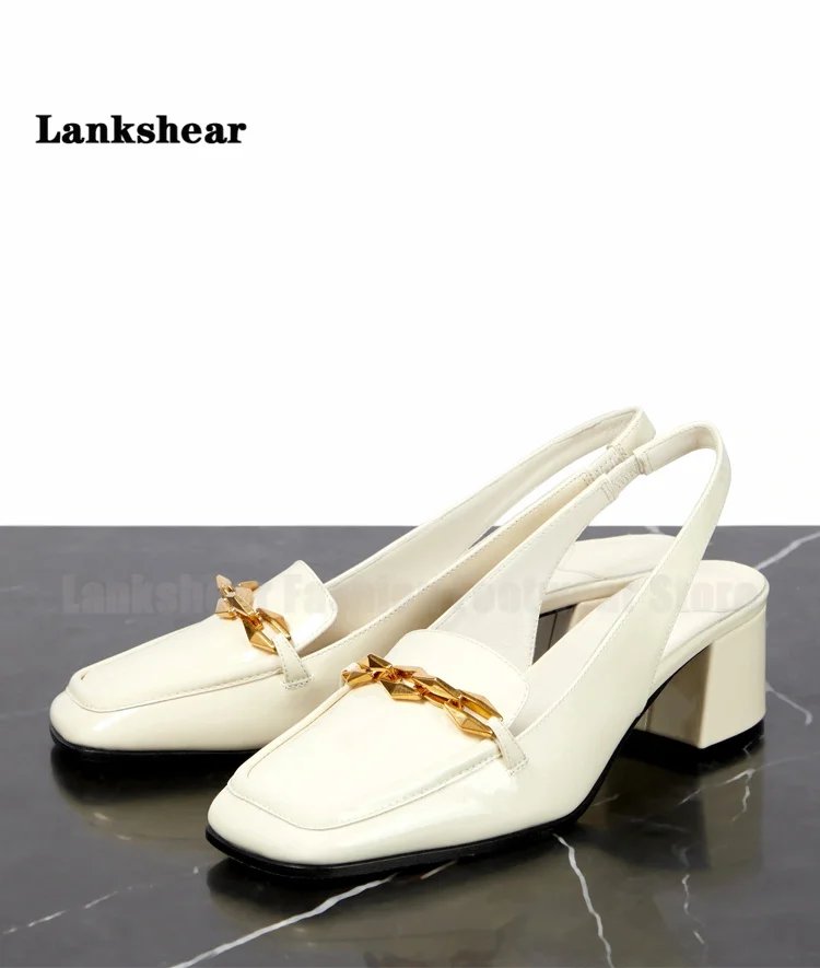 Туфли Мэри Джейн из лакированной кожи босоножки на толстом каблуке без застежки