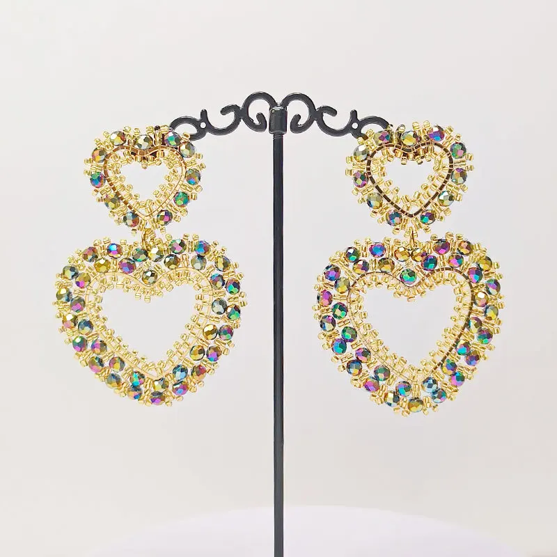 Ослепительные оригинальные серьги в форме сердца из сплава