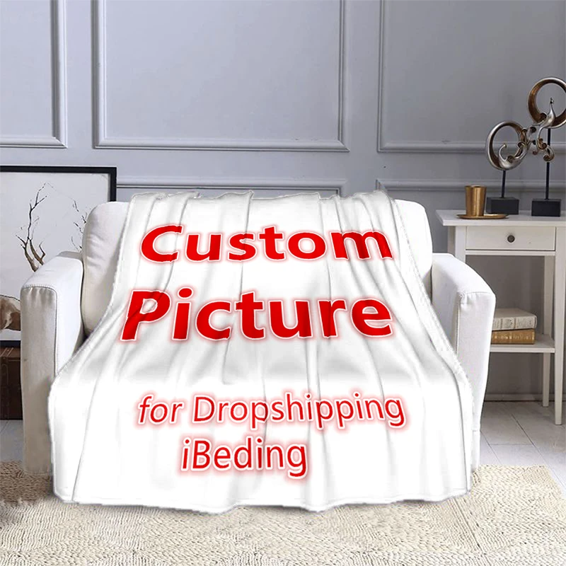 

Custom Flannel Throw Blanket Personalized Photo Fleece Blankets for Sofa Gift Customized DIY Print on Demand Dropshipping
