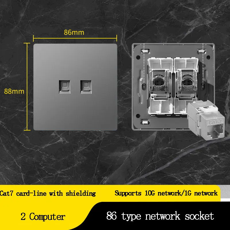 

Панель сетевого кабеля Cat6 типа 86, двойная компьютерная розетка, панель сетевого широкополосного гигабитного сетевого порта категории 7, панель