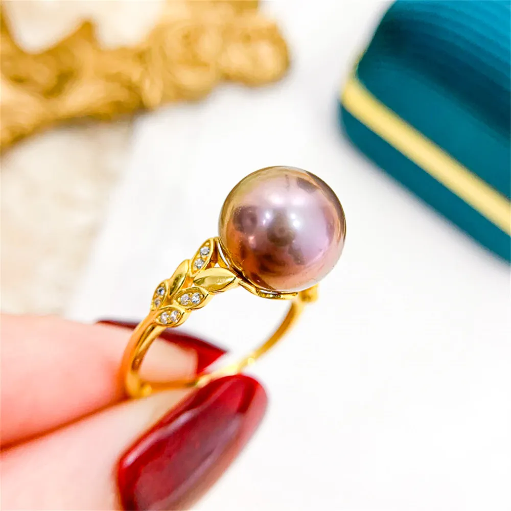 

Жемчужные аксессуары «сделай сам», кольцо из стерлингового серебра S925, пустой держатель, модная версия, держатель с бусинами 10-12 мм