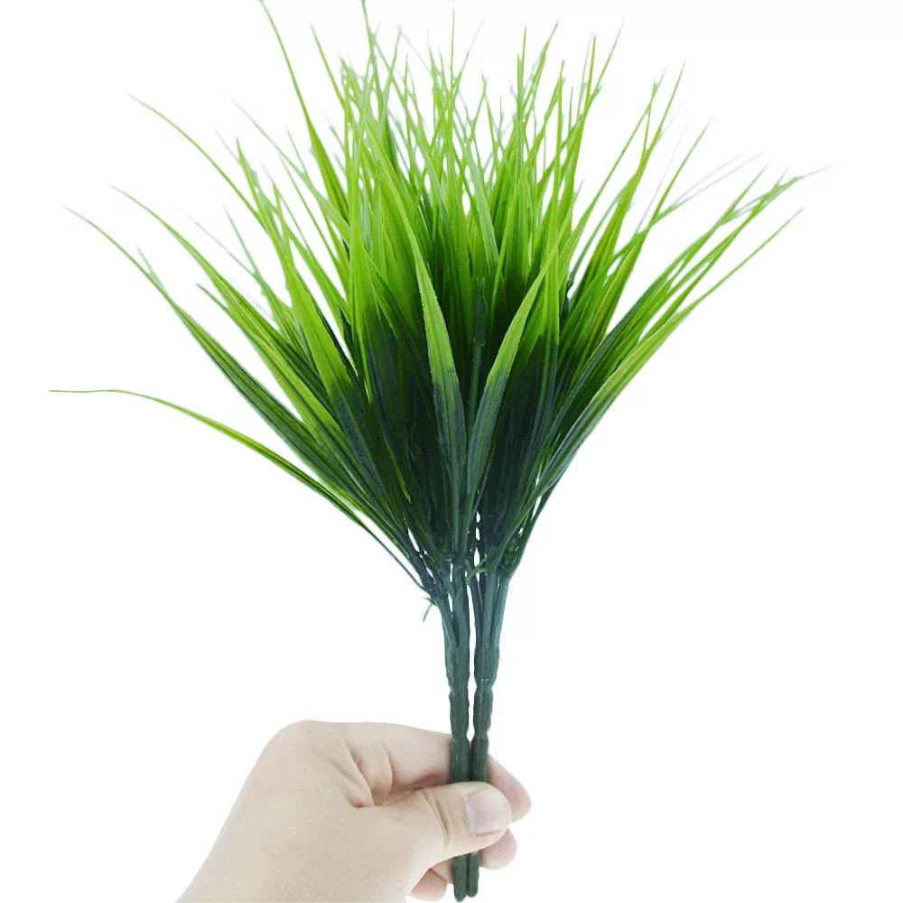 

10pcs/lot Green Grass Artificial Plants Plastic Fake Flower Household Wedding Arrangement Christmas Living Room Decoration