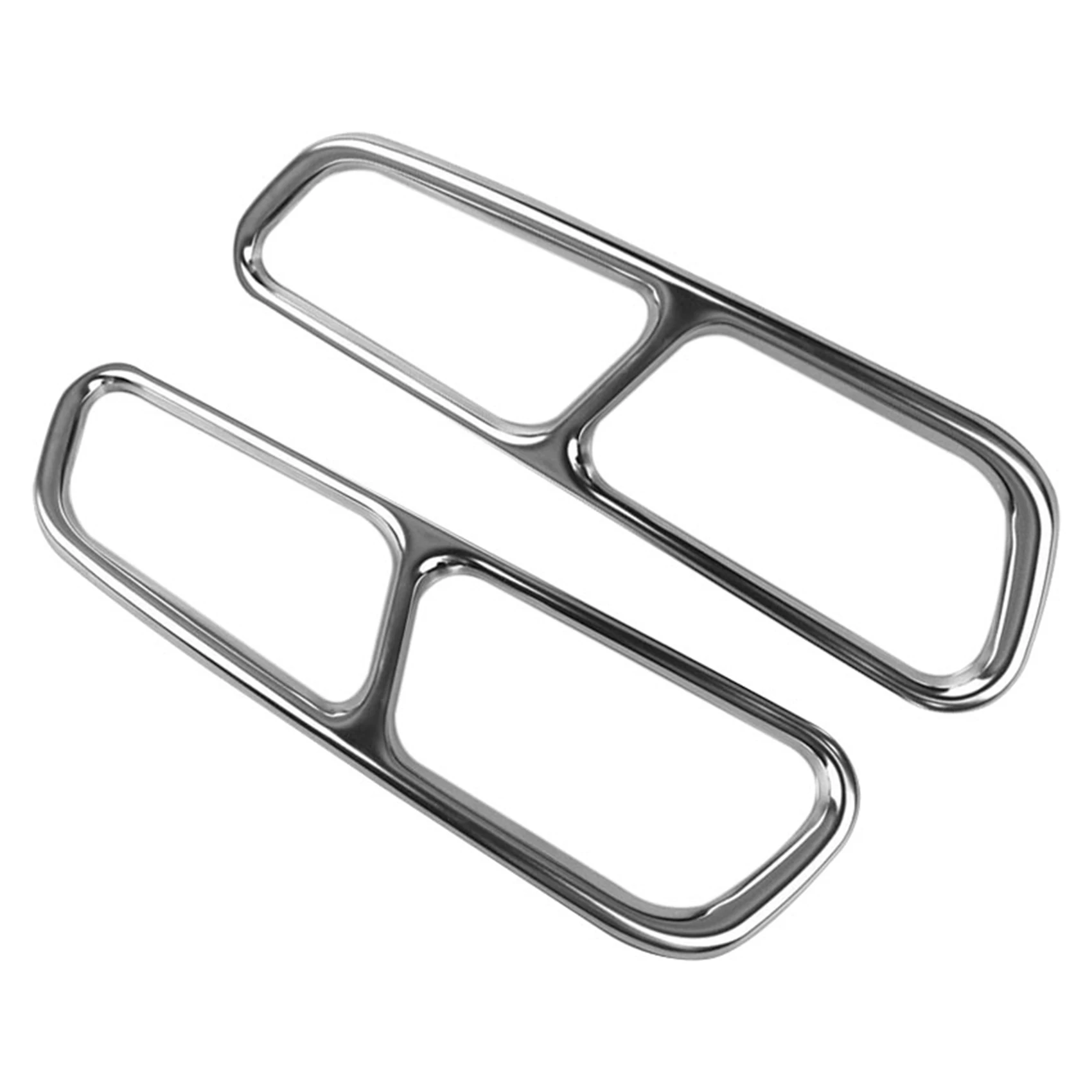 

Car Tail Throat Frame Decoration Cover Trim Stainless Exhaust Pipe Exterior Accessories for-Audi A6 C7 2016-2018
