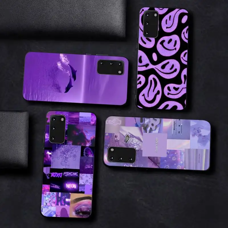 

Purple aesthetic Phone Case For Samsung S 9 10 20 21 22 23 30 23plus lite Ultra FE S10lite Fundas